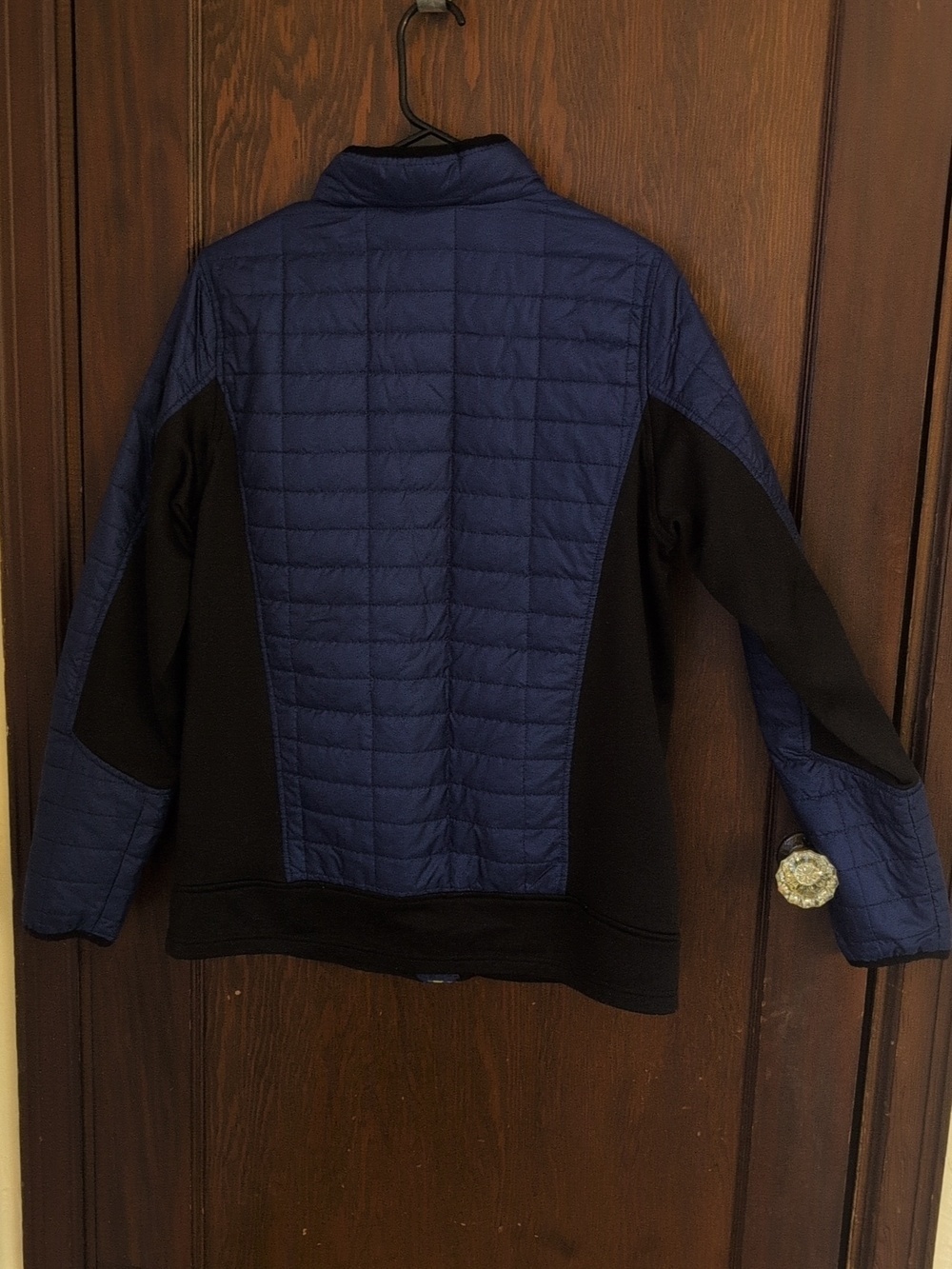 Lands' End Quilted Blue & Black Jacket with Lime Zipper - Picture 5 of 6
